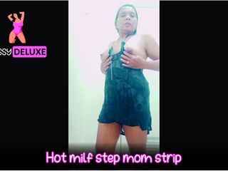Pussy deluxe: Heiße MILF-stiefmutter strippt