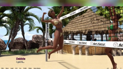 3DXXXTEEN2 Cartoon: Three hot girls on the beach. 3D porn cartoon sex