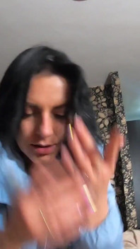 Milfycalla - mucho semen en mi nueva chaqueta de down sky blue y pantimedias blancas 179