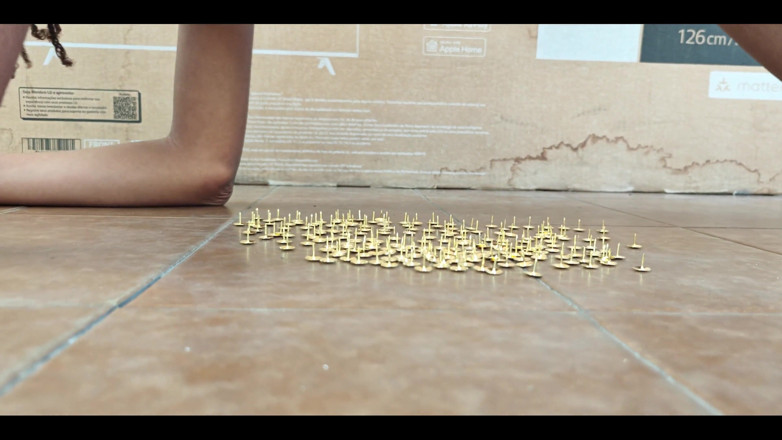 Lily Slav: A Little Masochistic Submissive Lying on Thumbtacks