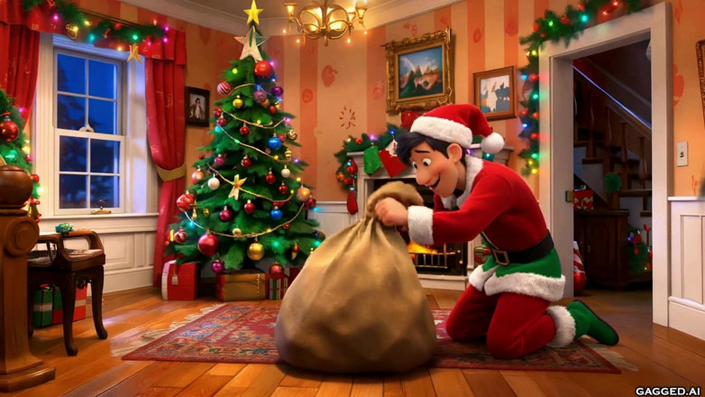 Gagged AI Cartoons: Sua ex no Natal