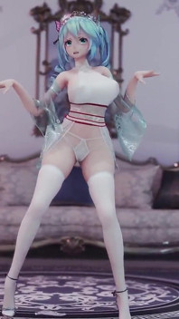 Hatsune (g)i-dle - Queencard Ratu Seragam Erotik Striptease Payudara Kolosal Bergetar