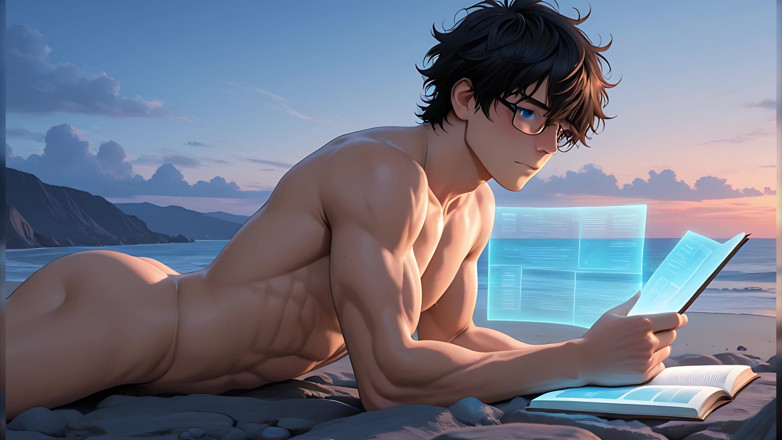 LustMen: Este amante de livro tímido fofo em beach rocks vai...