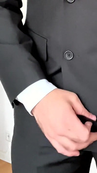 Suited Businessman Jerking off
