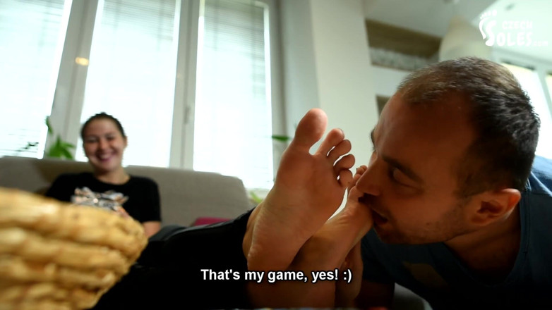 Czech Soles - foot fetish content: College girl plays video games as her feet get worshiped