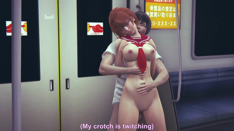 Waifu club 3D: Rudowłosa uczennica zostaje zerżnięta w dupę w samochodzie kolejowym
