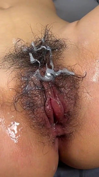 Fuck Young Asian Hairy Pussy & Soak It in Cum & Squirt - Hot Asian Girl Wants to Feel Her Bush & Make It Dirty