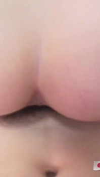Pale Japanese teen rides toys and cock