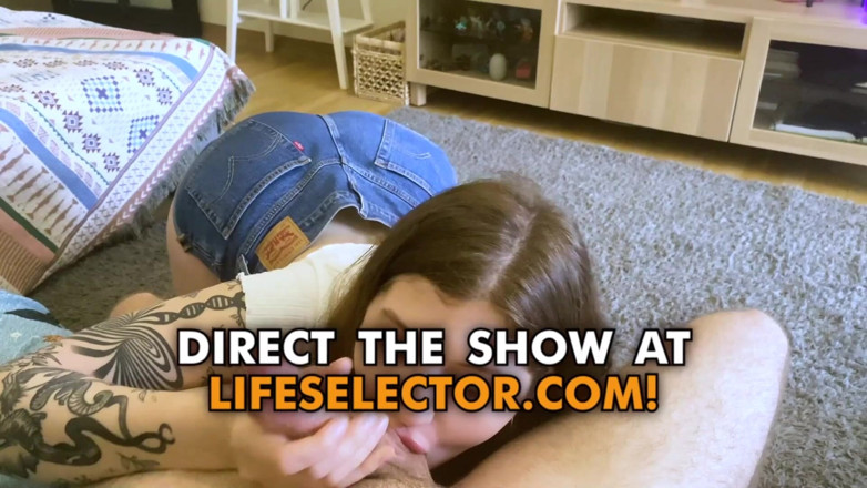 LifeSelector: 섹시한 의붓여동생 Migurtt 시트 사이에 다이너마이트하는 방법을 시연합니다 - Lifeselector