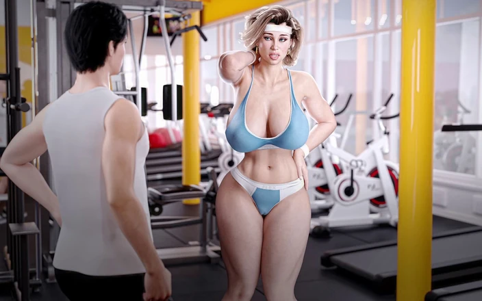 Gaming Anurag: Horny MILF Stepmom Sucks Stepson's Big Cock After workout - 3D Hentai Game -...