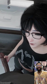 Super Cute Ass Goth Girl Jerks off a BBC