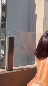 I Fucked My Wife on the Balcony and Came Inside Her Pussy.