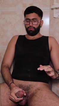 Camilo Brown Intensely Edging His Big Cock Shooting His Cum Multiple Times and Squirting on His Black Shirt