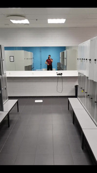 At the gym locker room