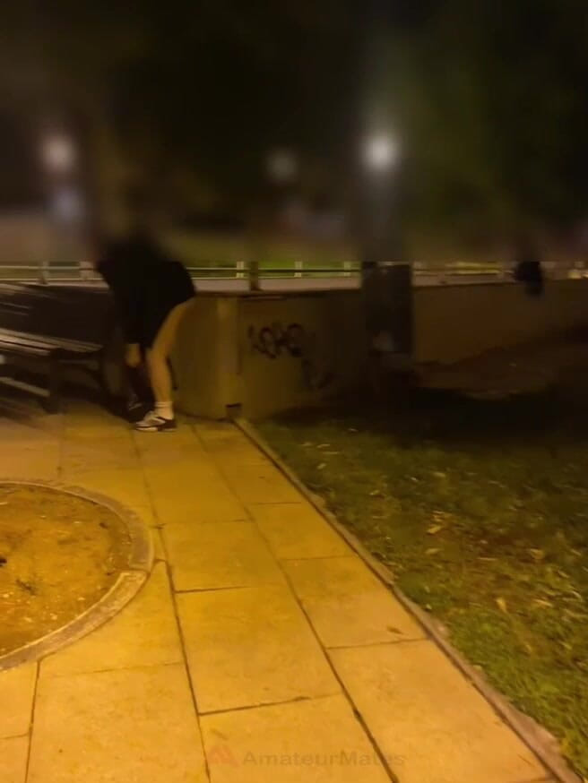 AmateurMates: Amateur Boy Caught Changing in a Park, Flashing His Ass