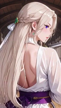 Cameriera bianca in kimono! Inginocchiata nel corridoio giapponese, enorme fessura che rivela cosce bagnate sotto il sole.