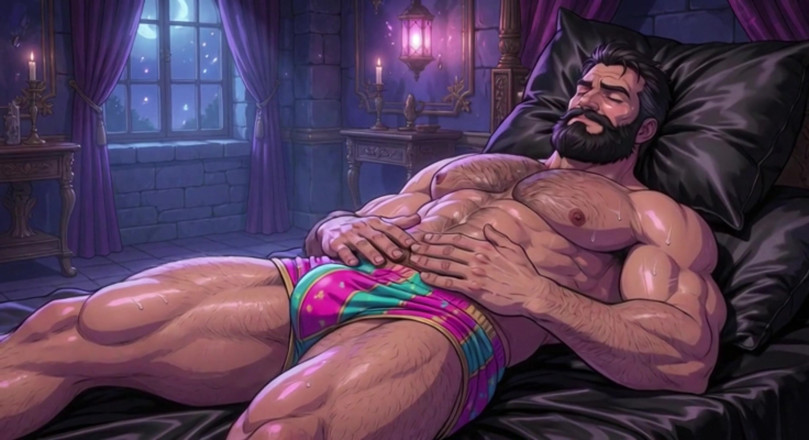 Erotic Man: Hot Muscular Guys Silk Sheets Animation