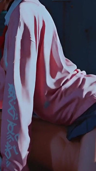 Nighttime Seduction - Red Bow Unfastened, Blue Skirt Lifted, Secret Nipples Exposed Under Soft Light