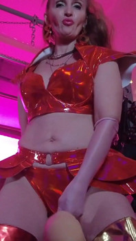 BDSM Mistress Pvc Gold Red Vinyl Toys Dick Fetish Boots Femdom