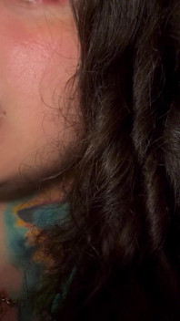 The Giantess Decides to Play with the Little One Between Her Split Tongue