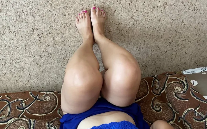 Lux Eva: Sexy milf after sex loves to caress her pussy, which...