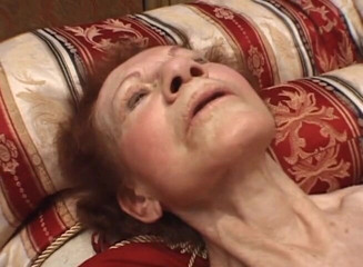 Gilfy Pleasure: Redhead granny banged by two guys