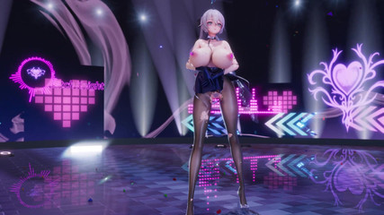 MikuMotion: Sacudidas de senos; Minifalda de fondo desnudo; Medias negras sin...