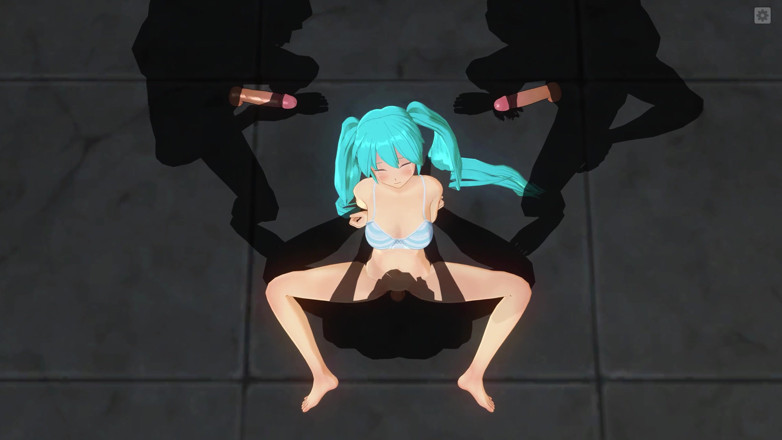 H3DC: HENTAI 3D. Lelaki melancap ke Miku semasa dia dikongkek