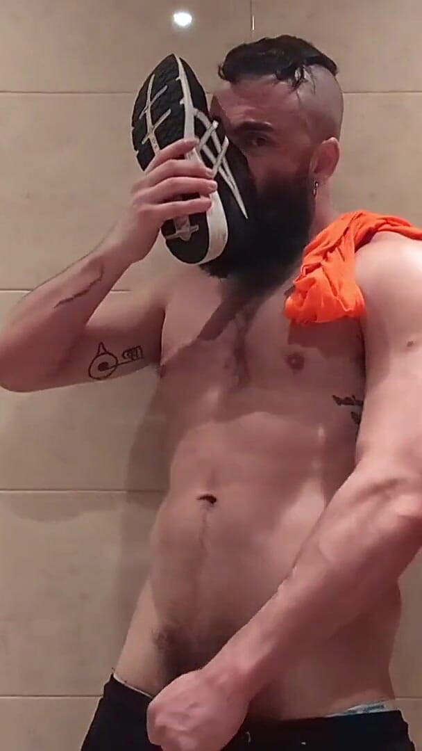 Stepdaddy Loves to Sniff Himself After His Training. (The bearded master)