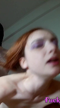 Redhead Skinny Amateur Fucked by Mature Fat Man