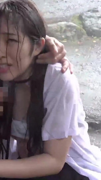 Japanese Babe Creampied Under The Rain