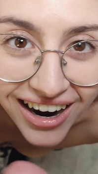 Teen Maid Toothbrush with Fresh Cum After Cum in Mouth