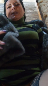 Blow-job, Fuck and Cum Playing with My Impotent Husband Friends While Wearing a Fur Coat Ep 240