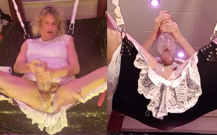 TSLillySophie: TS Lilly Sophie Fleshlight knullar i sling och sperma