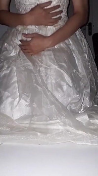 White Bridesmaid Gown Masturbation