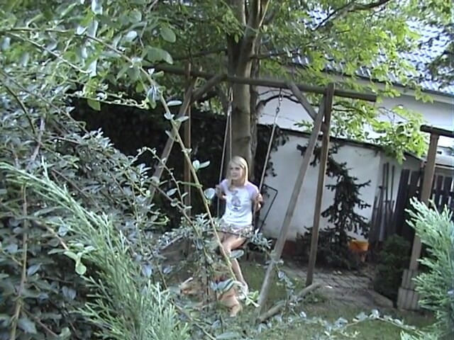 Hot Euro Girls: Skinny blonde girl fucking around the house
