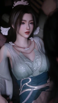3D cosplay-modell mit dicken möpsen hat ihren ersten gangbang-sex