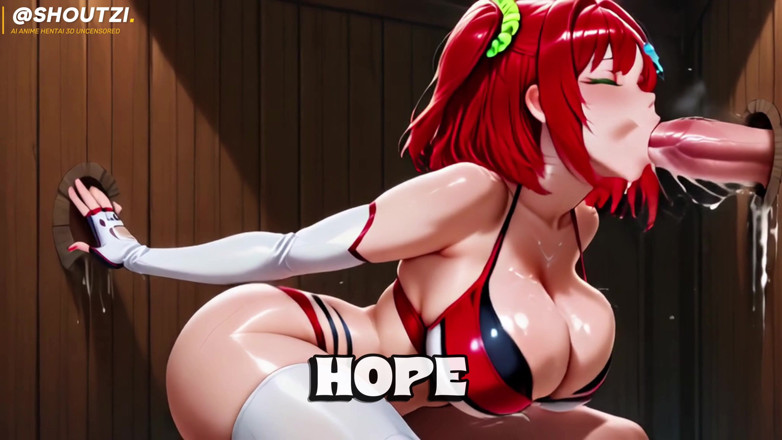 Shoutzi Anime Hentai3D Uncensored: Double Glory Hole for Fans - Kneeling Cum-face Slut Services Both...