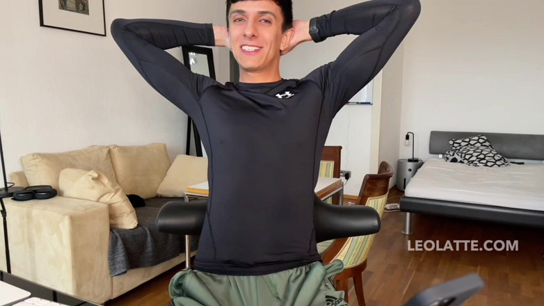 Leo_latte: Leo Latte in Nike Jockstrap - Big Bulge Tease &amp; Full Jerk...