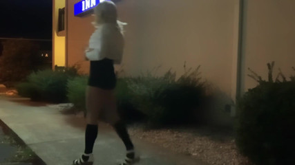 CindieLove: Hot dildo ass fucking in hotel Hallway in short shorts