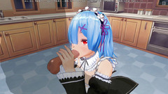H3DC: 3D変態レムは精液で甘いフェラチオを与えます