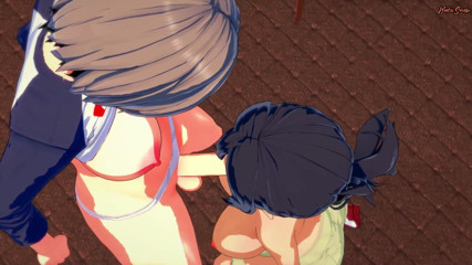 Hentai Smash: Ami Asai gibt futa Uzaki einen blowjob und schluckt ihr...