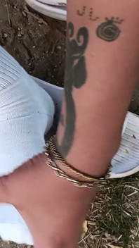 Making Socks Dirty in Slides - Used Socks and Slides and Uncut Soft Cock