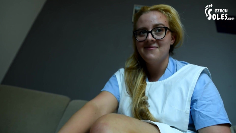 Czech Soles - foot fetish content: Barefoot nurse needs you attention - POV