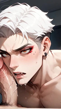 El chico sexy y de pelo blanco empapa el cubículo con semen, ¡convirtiéndolo en una secuencia de orgías musculosas y locas!