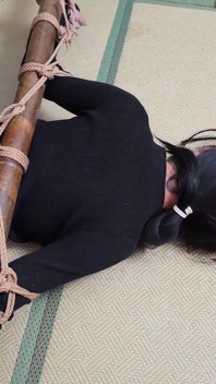Xr40-a Girl in Black Stocking Is Tied to a Cross