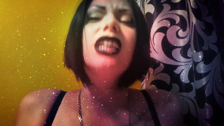 Goddess Misha Goldy: Witch with black lips french kissing with you &amp; riding you