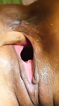 Busty Latina Homemade Pussy Gape and Big Dildo Playing POV