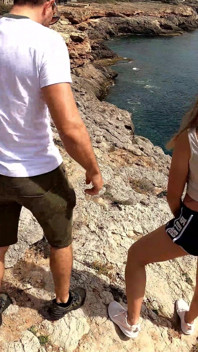 Uncut - Horny Spanish Amateur Couple Persuades Me to Have a Threesome in Public - Bts