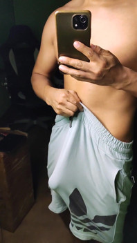 BBC Cumshot in Shorts